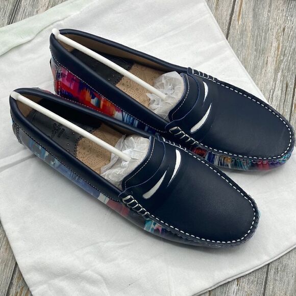 ROBERT GRAHAM Russell Leather Driver Loafer Shoe Hand Painted Size 9 - Picture 2 of 13